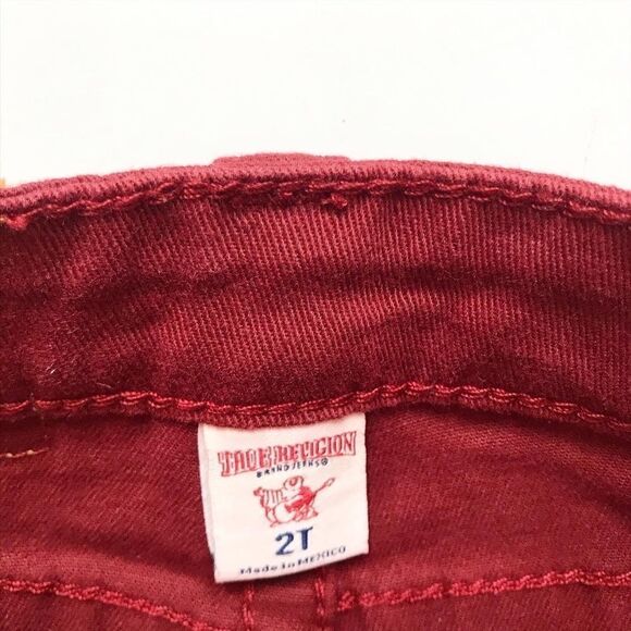 True Religion maroon straight leg jeans EUC 2T - Picture 4 of 7